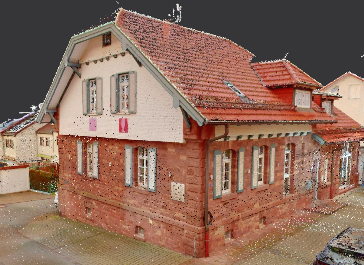 Fotorealistisches 3D-Modell eines Backsteinhauses