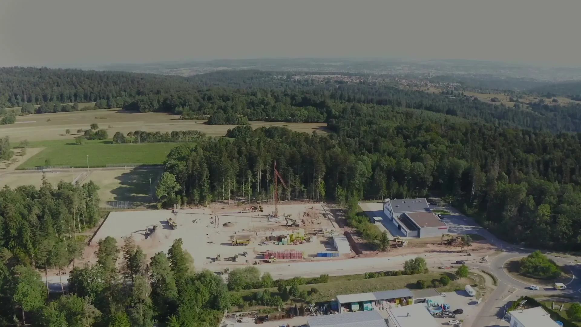 Luftbild eines Baugebiets im Nordschwarzwald
