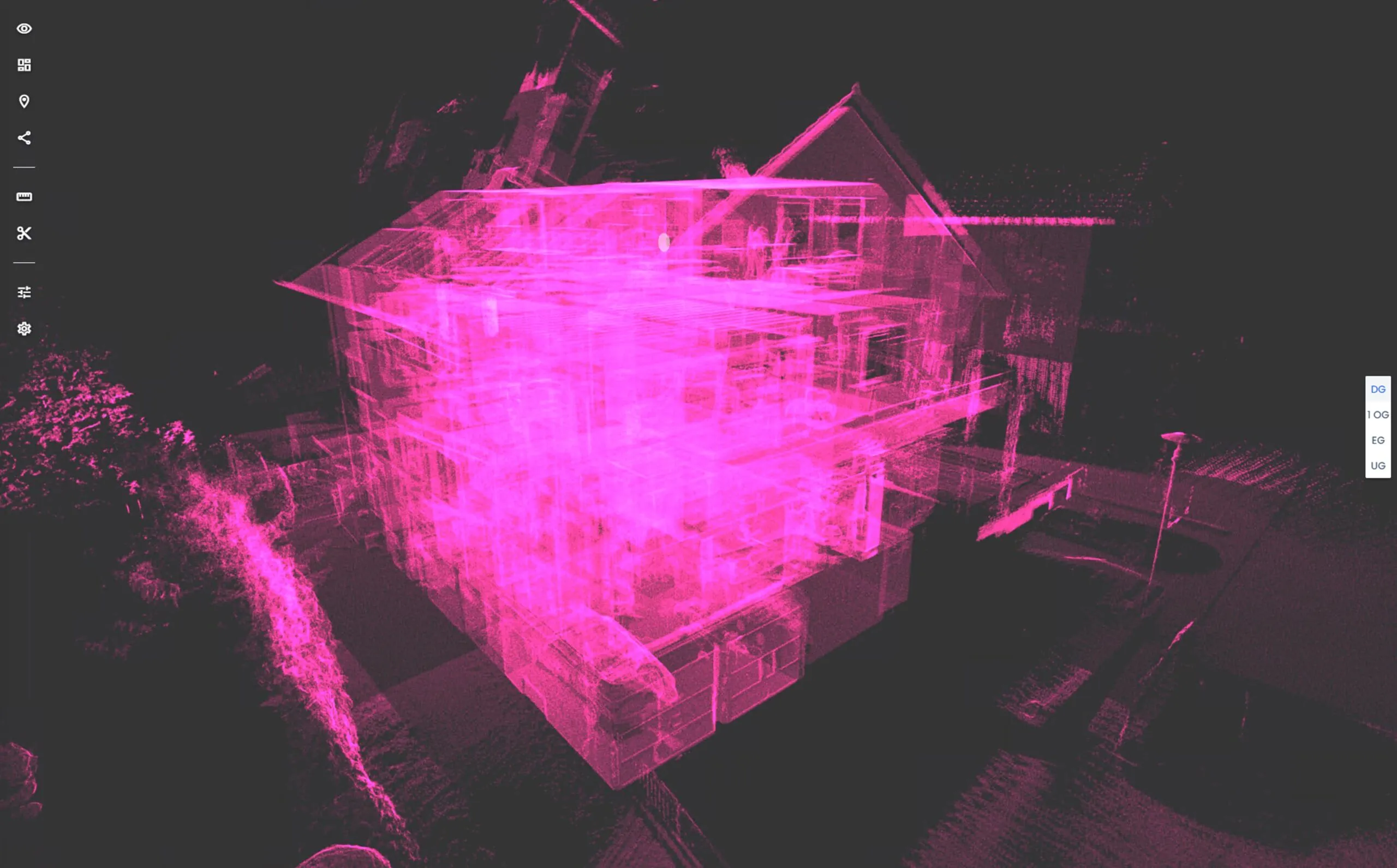 Punktwolke eines per Laserscan erfassten Gebäudes